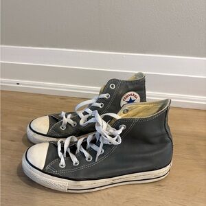 Converse Gray leather High-Top Sneakers